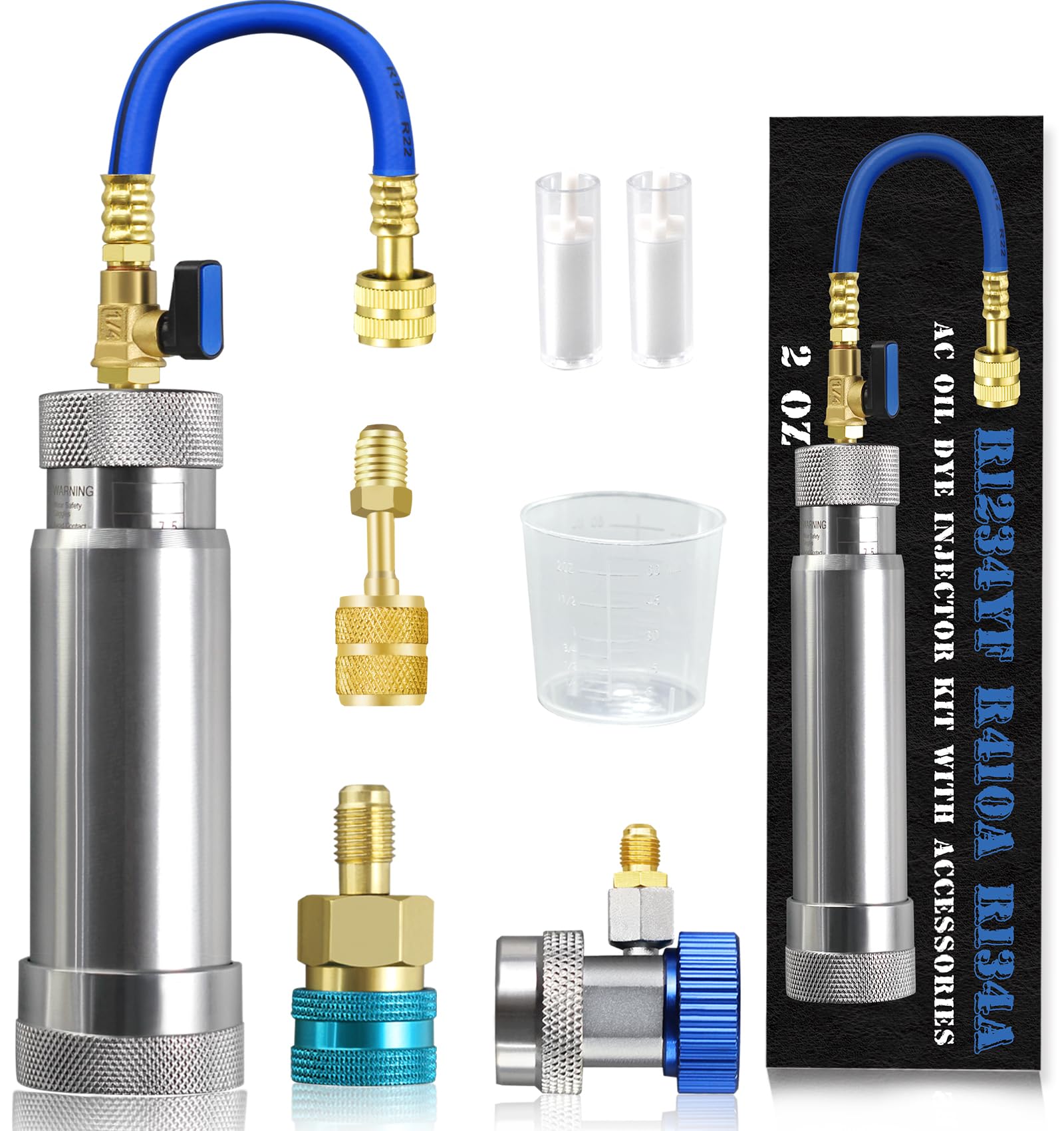 GallopMax R134A & R1234YF & R410A AC Oil Dye Injector Kit R134a+